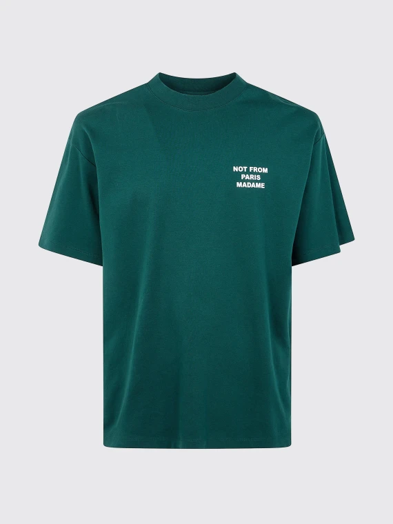 Dark green cotton T-shirt DRòLE DE