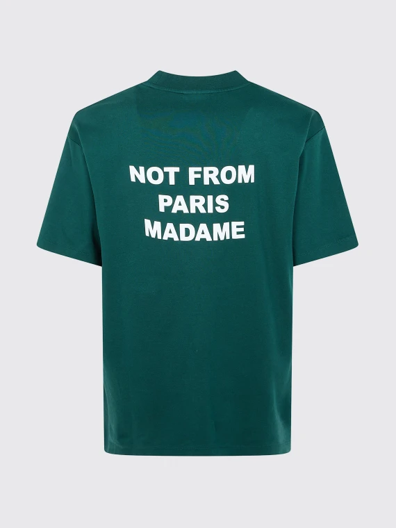 Dark green cotton T-shirt DRòLE DE