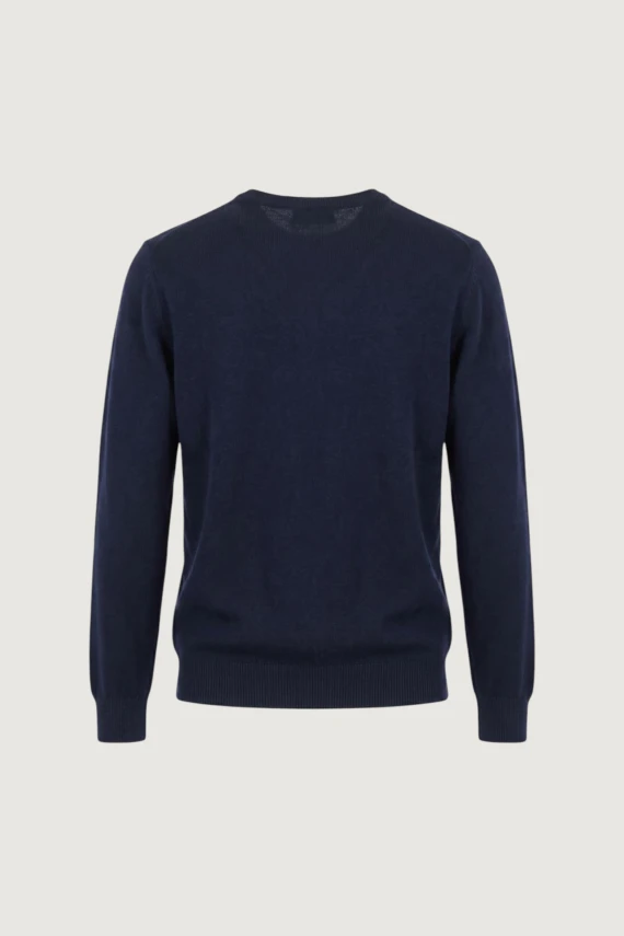 Maglione girocollo in lana e cashmere blu navy DRUMOHR