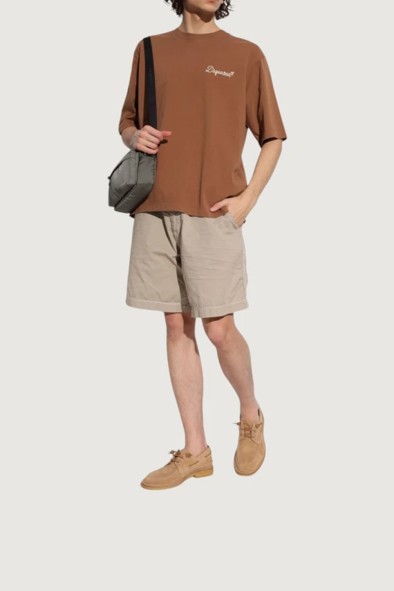 T-shirt marrone cioccolato loose DSQUARED2