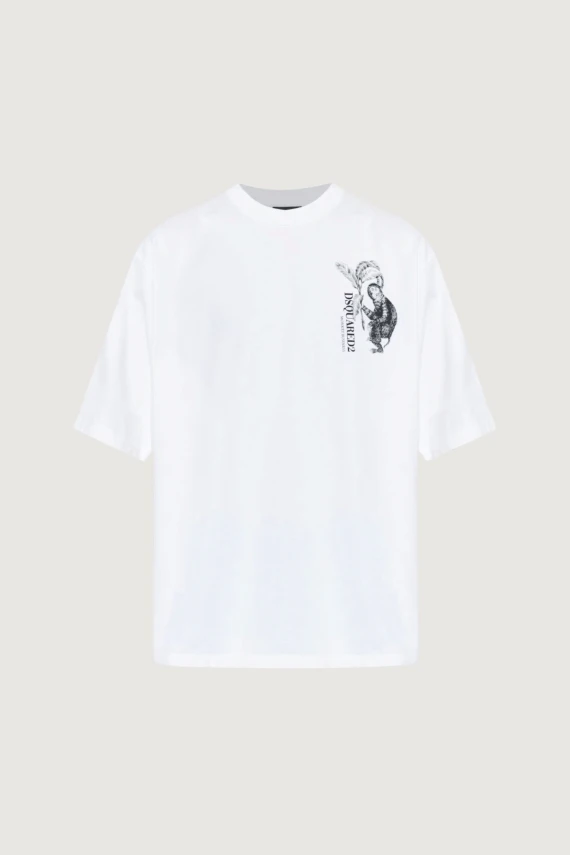 T-shirt bianca con grafica frontale