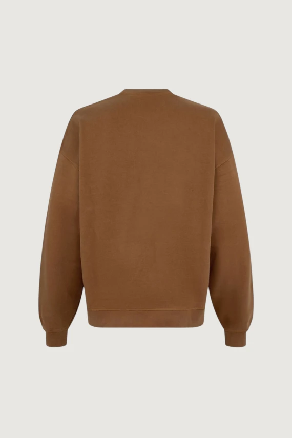 Felpa girocollo marrone in pile di cotone spazzolato DSQUARED2