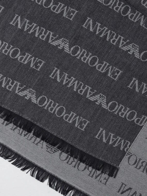 Dark grey wool and acrylic scarf EMPORIO ARMANI
