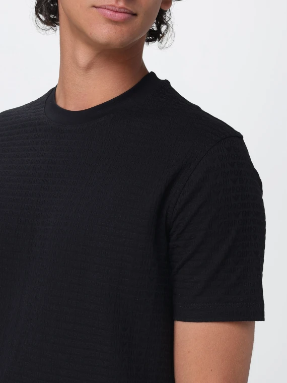 T-shirt nera in cotone EMPORIO ARMANI