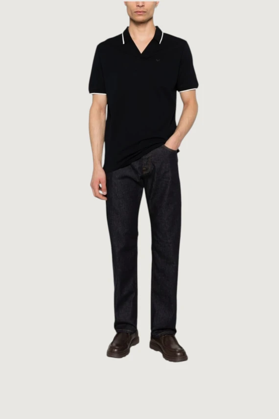 Polo in cotone blu scuro EMPORIO ARMANI