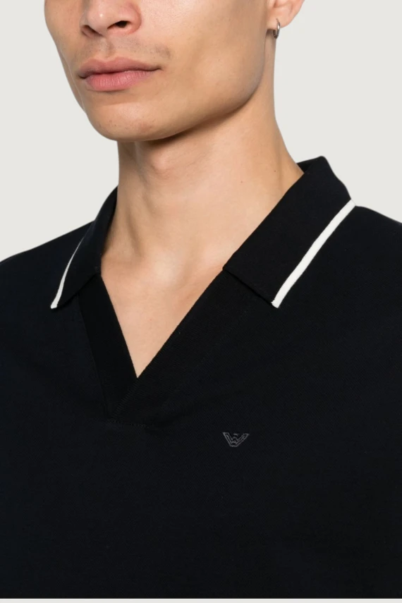 Polo in cotone blu scuro EMPORIO ARMANI