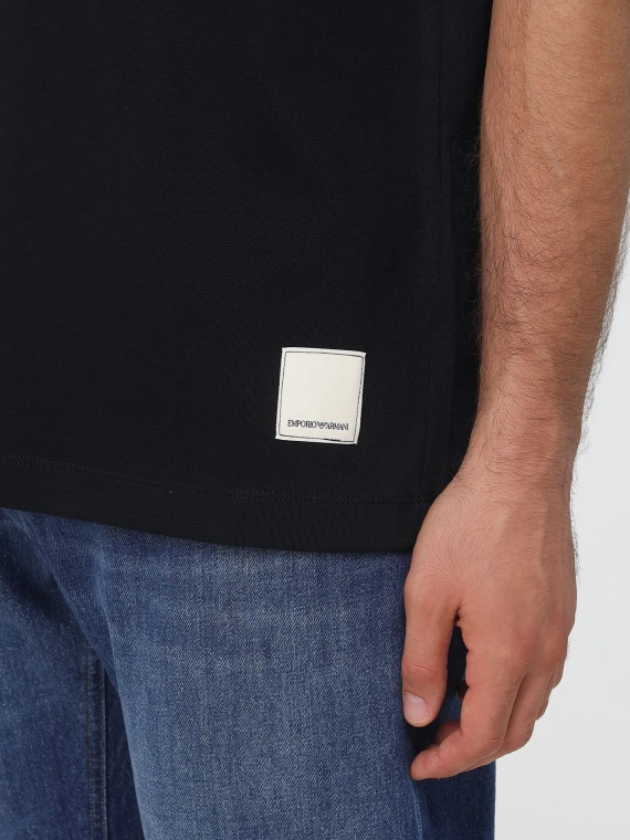 T-shirt nera in cotone EMPORIO ARMANI