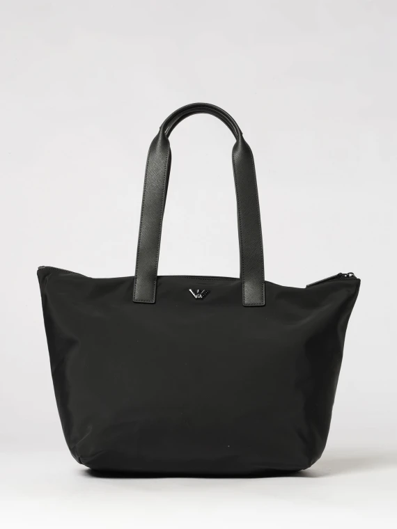 Shopper nera con pouch