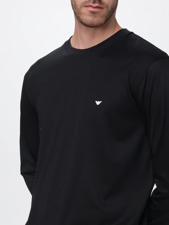 T-shirt nera a maniche lunghe EMPORIO ARMANI