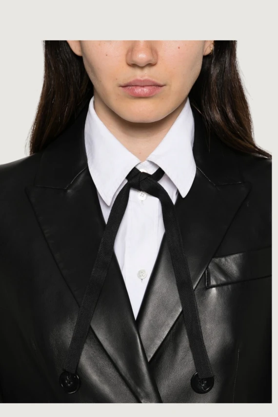 Blazer nero in pelle di agnello EMPORIO ARMANI