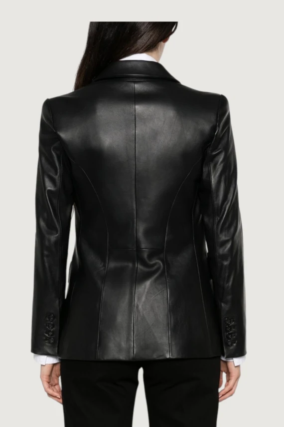 Blazer nero in pelle di agnello EMPORIO ARMANI