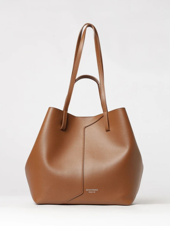 Shopping bag in pelle bovina beige