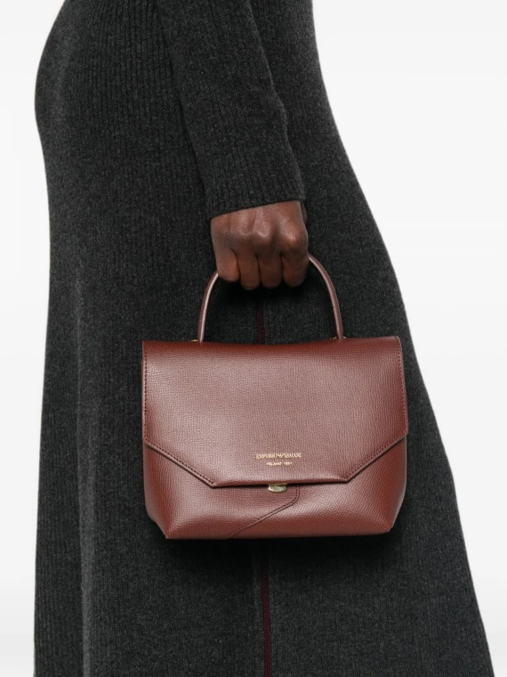 Dark brown leather top handle bag EMPORIO ARMANI