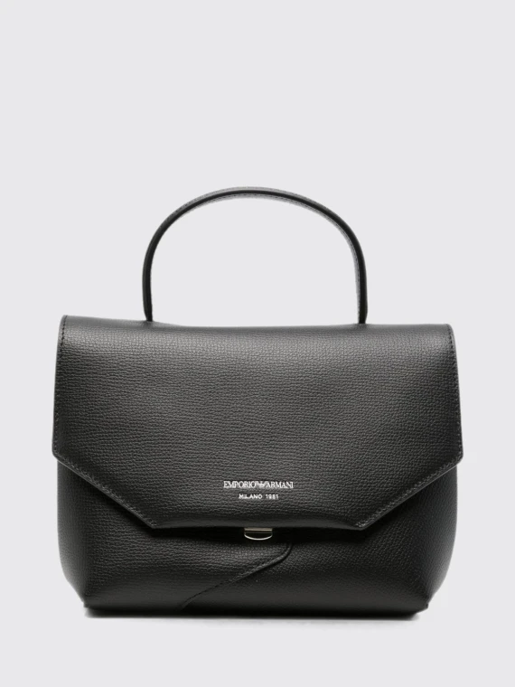 Borsa a mano nera in pelle