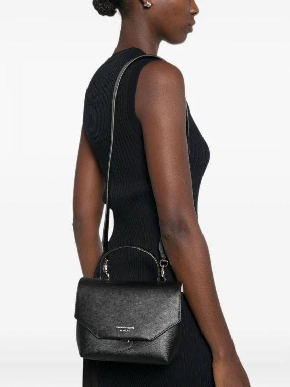 Black leather top handle bag EMPORIO ARMANI