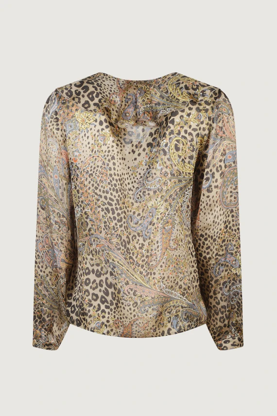 WOMEN'S FLARED SHIRT WITH RUFFLED COLLAR