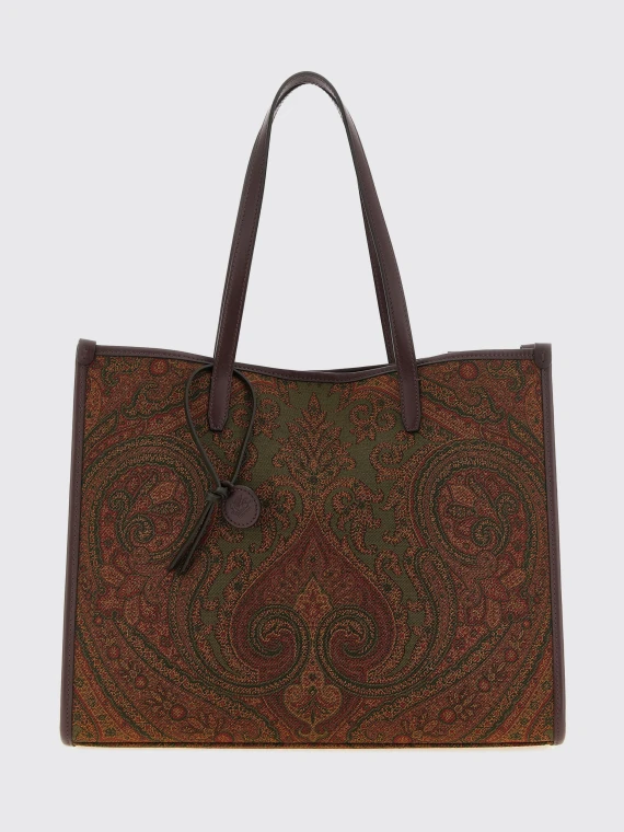 Shopping bag jacquard paisley multicolore
