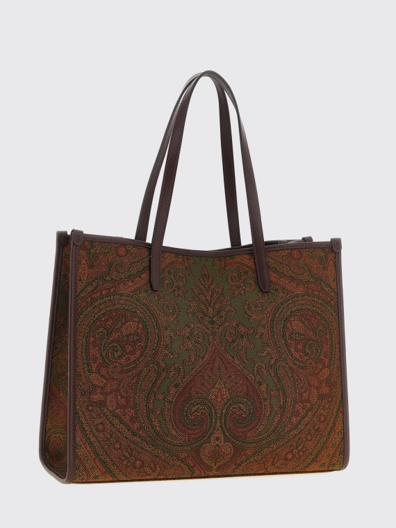 Multicolour jacquard paisley shopping bag ETRO DONNA