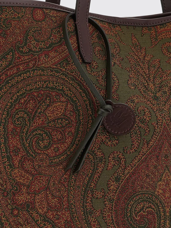 Multicolour jacquard paisley shopping bag ETRO DONNA