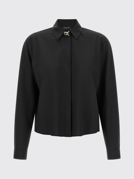 BOXY SHIRT IN FRESCOLANA WITH KNOT BUTTONS Fabiana Filippi