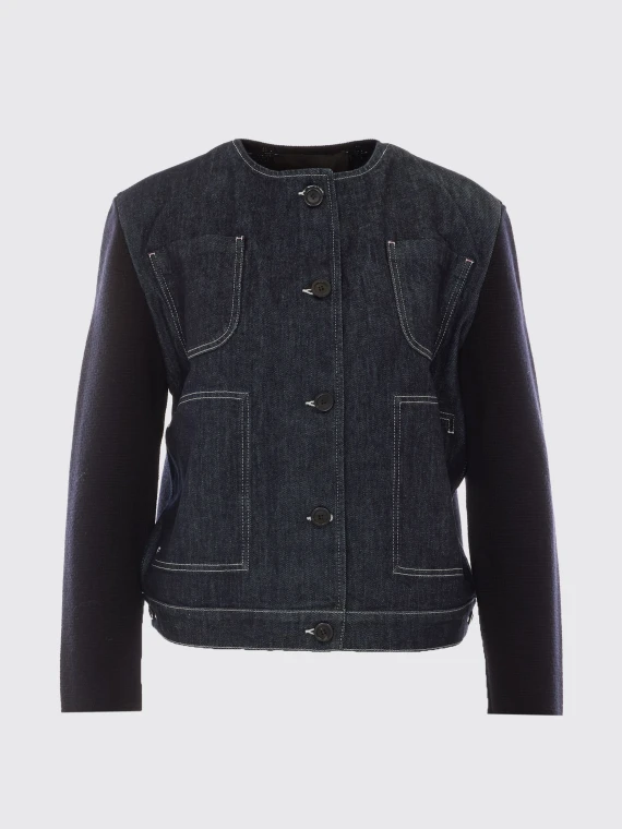 GIACCHINO GIROCOLLO IN DENIM MOTIVO TASCHE,DT MAGL Fabiana Filippi