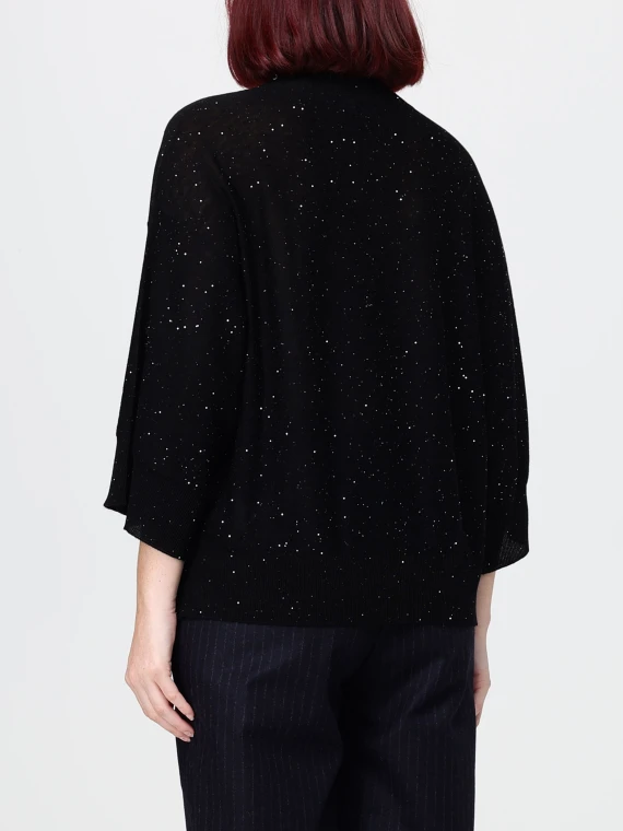 Black turtleneck sweater with sequins Fabiana Filippi