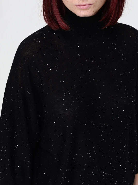 Black turtleneck sweater with sequins Fabiana Filippi