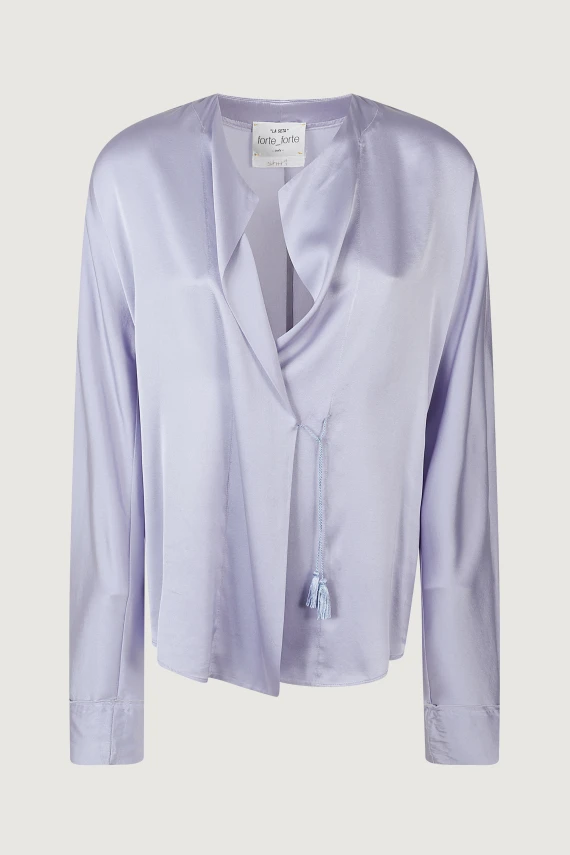 SHINY STRETCH SILK SATIN SHIRT