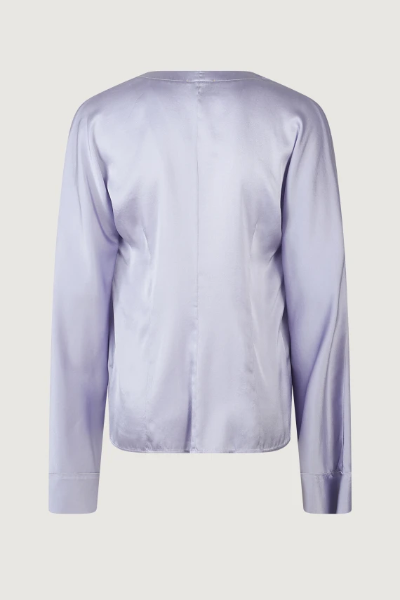 SHINY STRETCH SILK SATIN SHIRT