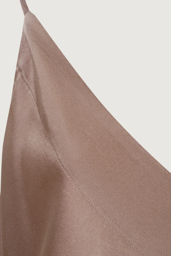 SHINY STRETCH SILK SATIN TOP