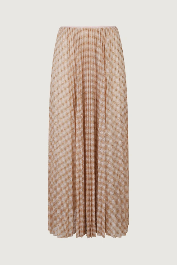 DIAMOND JERSEY PLISSE SKIRT