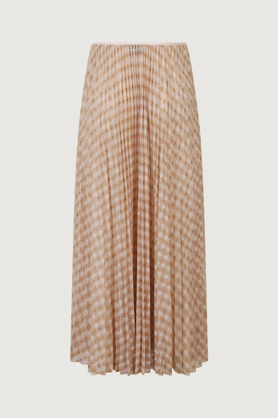 DIAMOND JERSEY PLISSE SKIRT