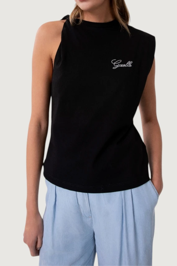 T-SHIRT SMANICATA CON DETTAGLIO DAVANTI