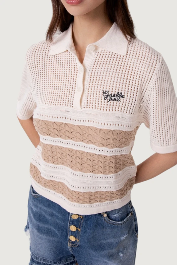 STRIPED KNIT POLO SHIRT GAELLE