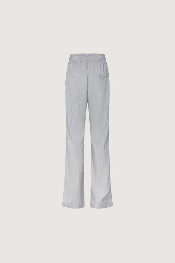 PINSTRIPE TROUSERS WITH EMBROIDERY ON BACK POCKET
