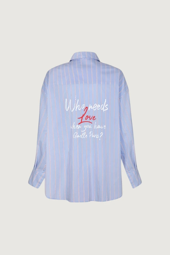 COTTON STICK OVER SHIRT WITH CLAIM