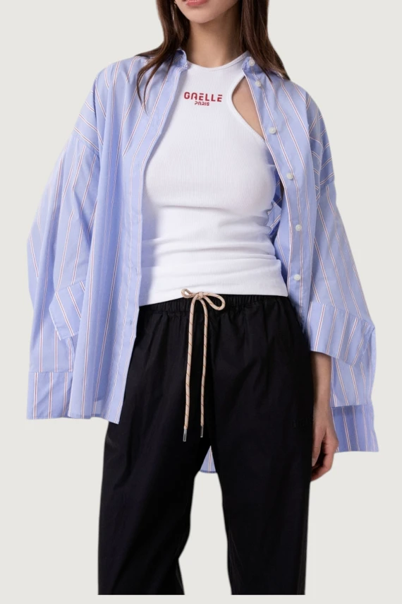 COTTON STICK OVER SHIRT WITH CLAIM