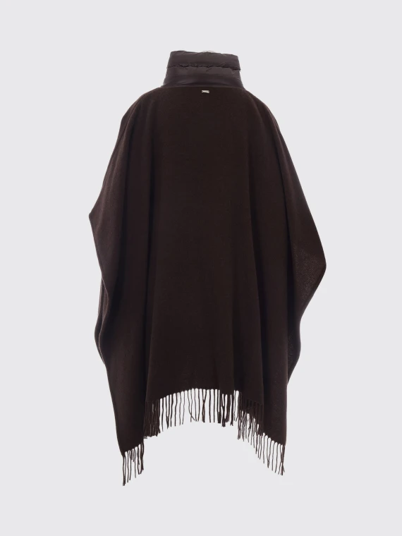 Mantella oversize in lana vergine marrone HERNO