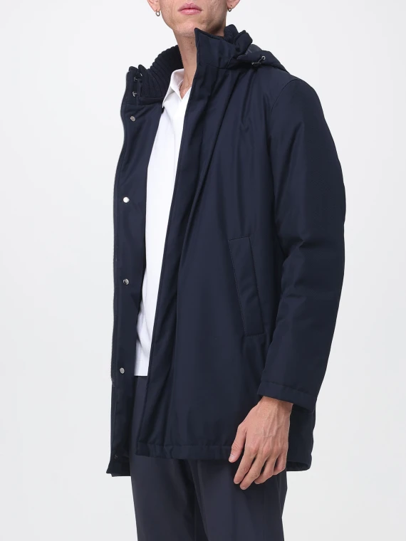 Blue hooded padded jacket HERNO