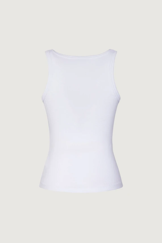 RIBBED TANK TOP WITH ROUND NECKLINE