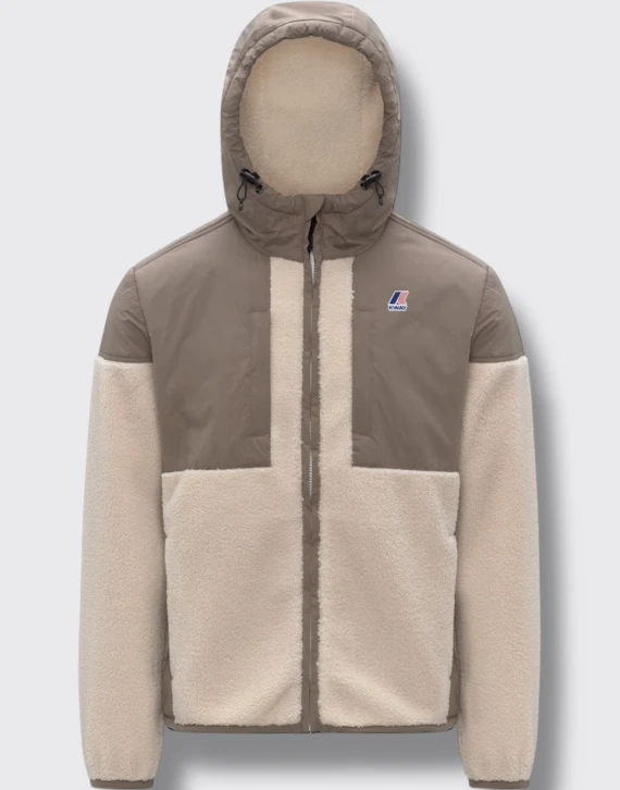 Beige fleece hoodie K-WAY