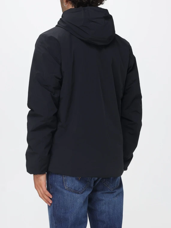 Giacca impermeabile reversibile nera e verde militare K-WAY