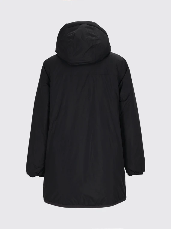 Black padded jacket with hood K-WAY