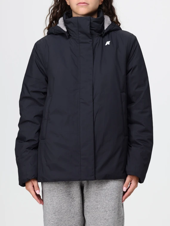 Black padded hooded jacket K-WAY