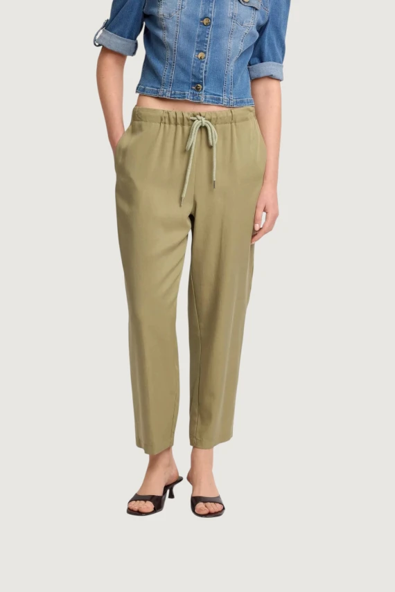 Pantalone in lyocell verde oliva KOCCA