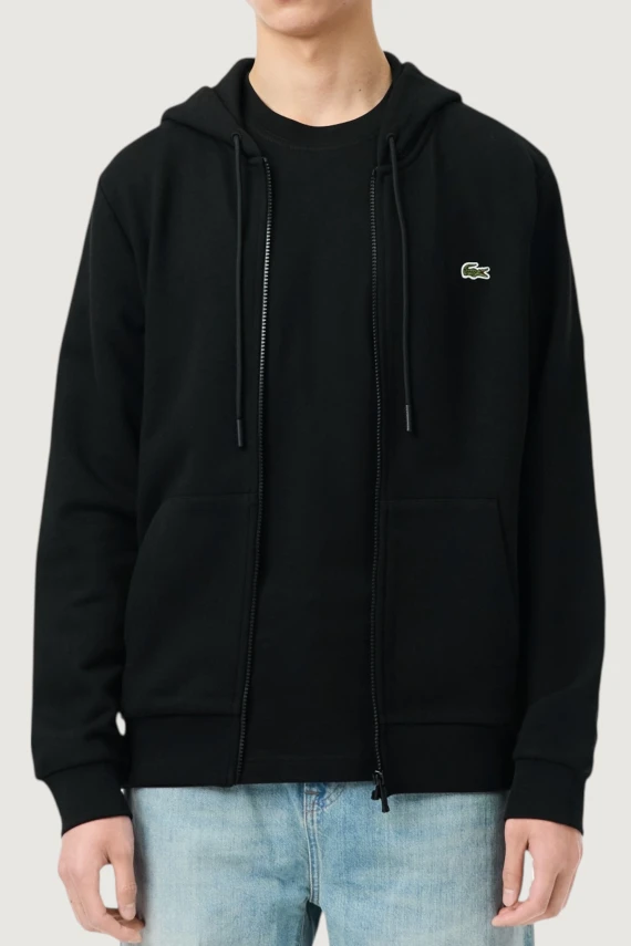 Felpa in tessuto felpato classic fit con zip