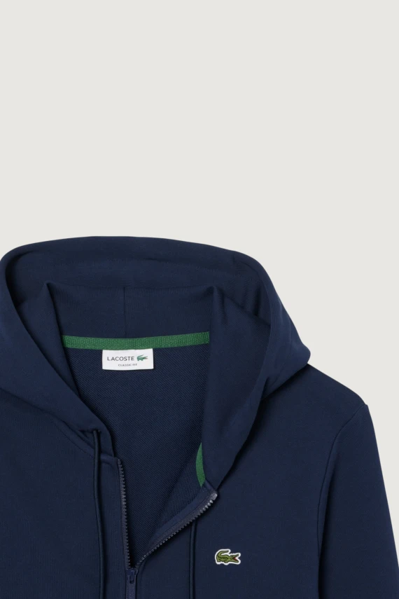 Felpa in tessuto felpato classic fit con zip