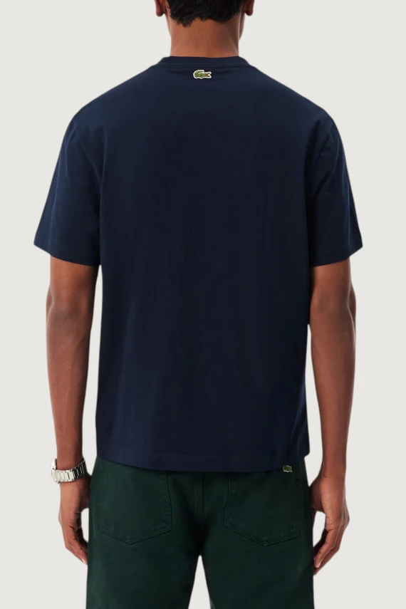 T-shirt in jersey di cotone con stampa e ricamo LACOSTE
