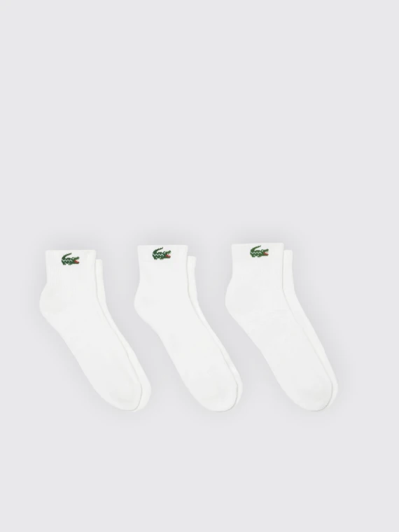White cotton short socks LACOSTE