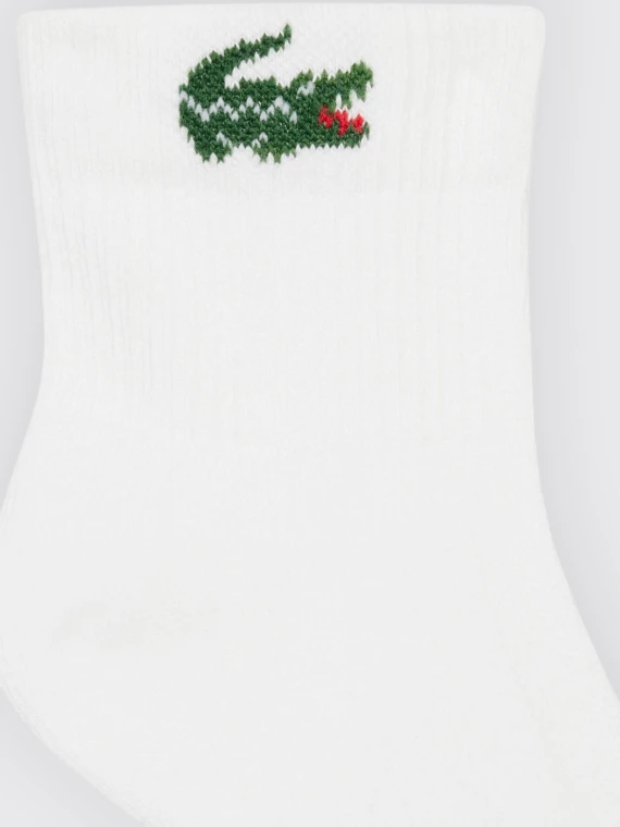 White cotton short socks LACOSTE